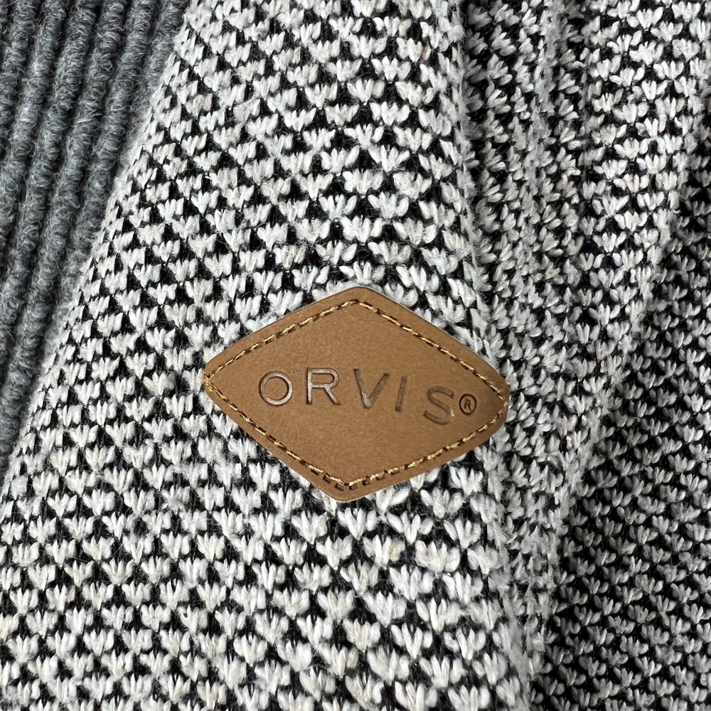 Orvis Sweater Mens Medium Gray Heavyweight Lined Long Sleeve 1/4 Zip Outdoor - Picture 15 of 15
